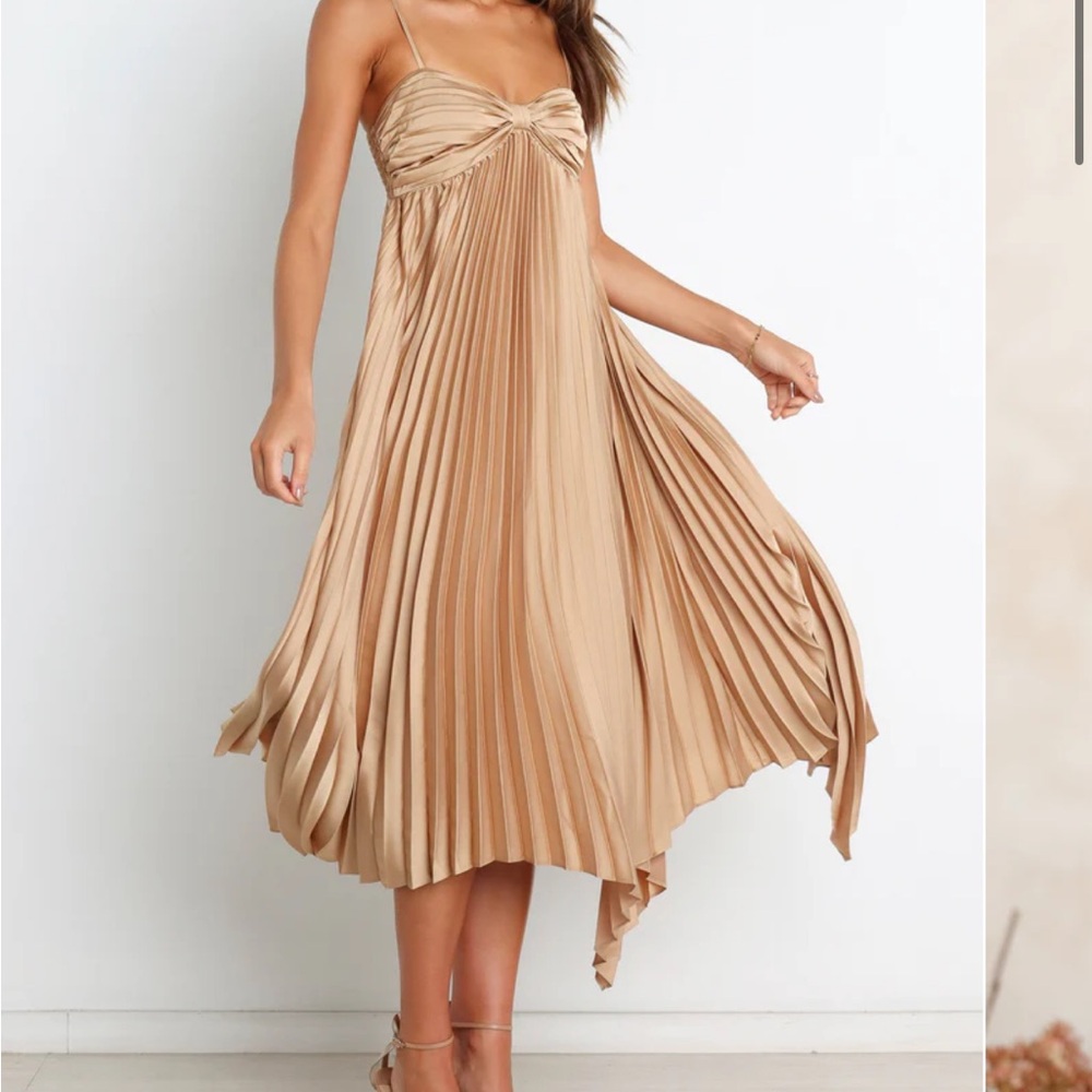 Petal and PUP Vikki dress in gold